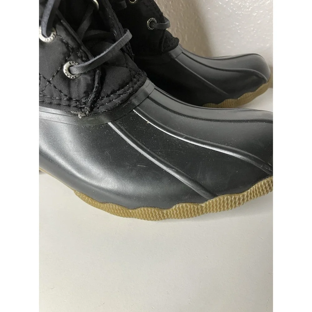 Sperry Saltwater Duck Boots Black Girls Youth Size 3M Winter Waterproof Boots